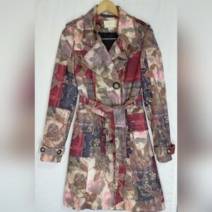 Alberto Makali Multicolor Floral Trench Coat